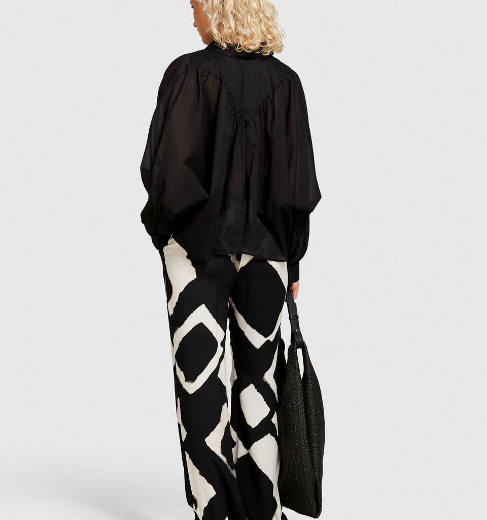 Oversized blouse - women's blouses - Black | Sisley image number 3